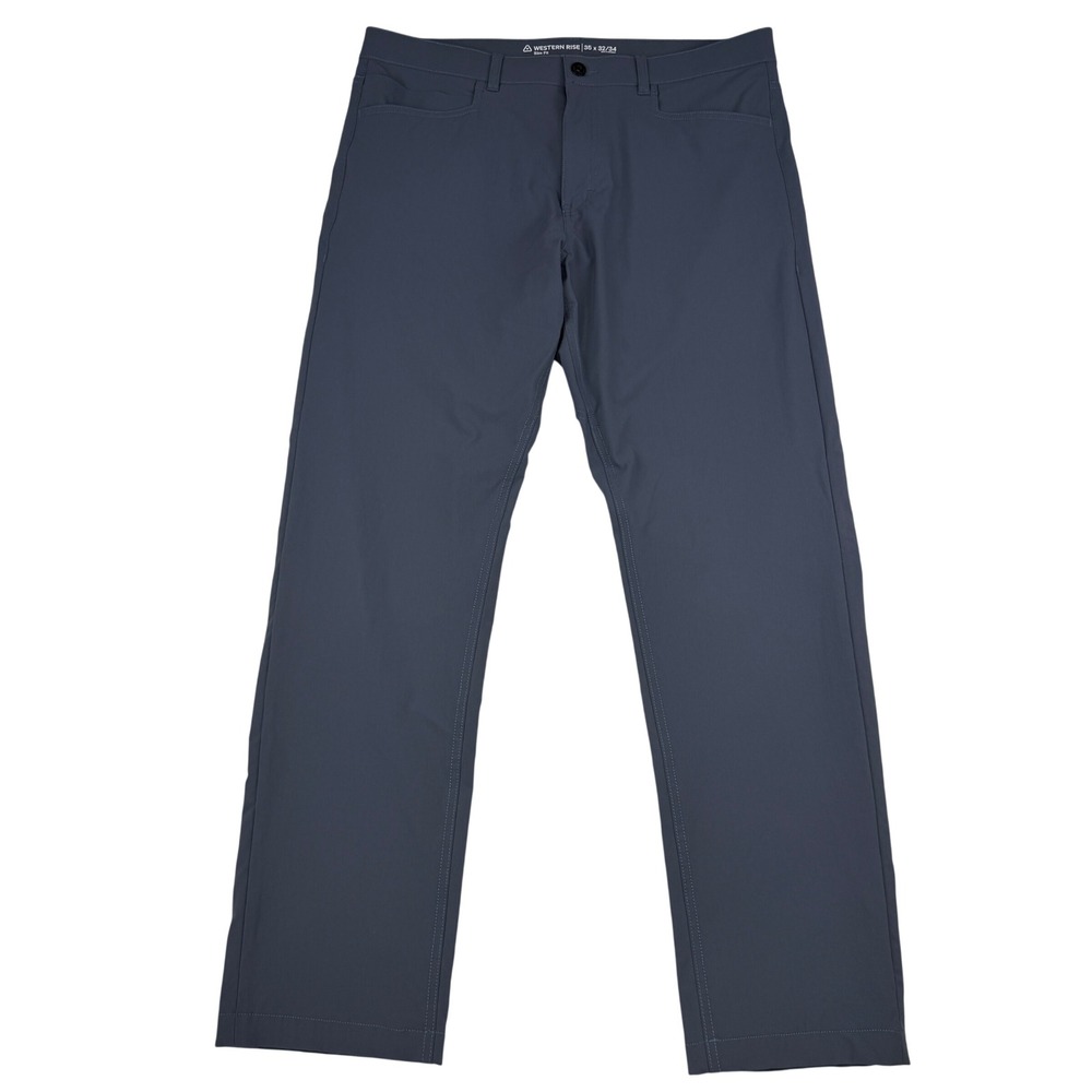 Western Rise Evolution Pant Pants Mens 35x32 Blue Slim Fit 4-Way Stretch Travel